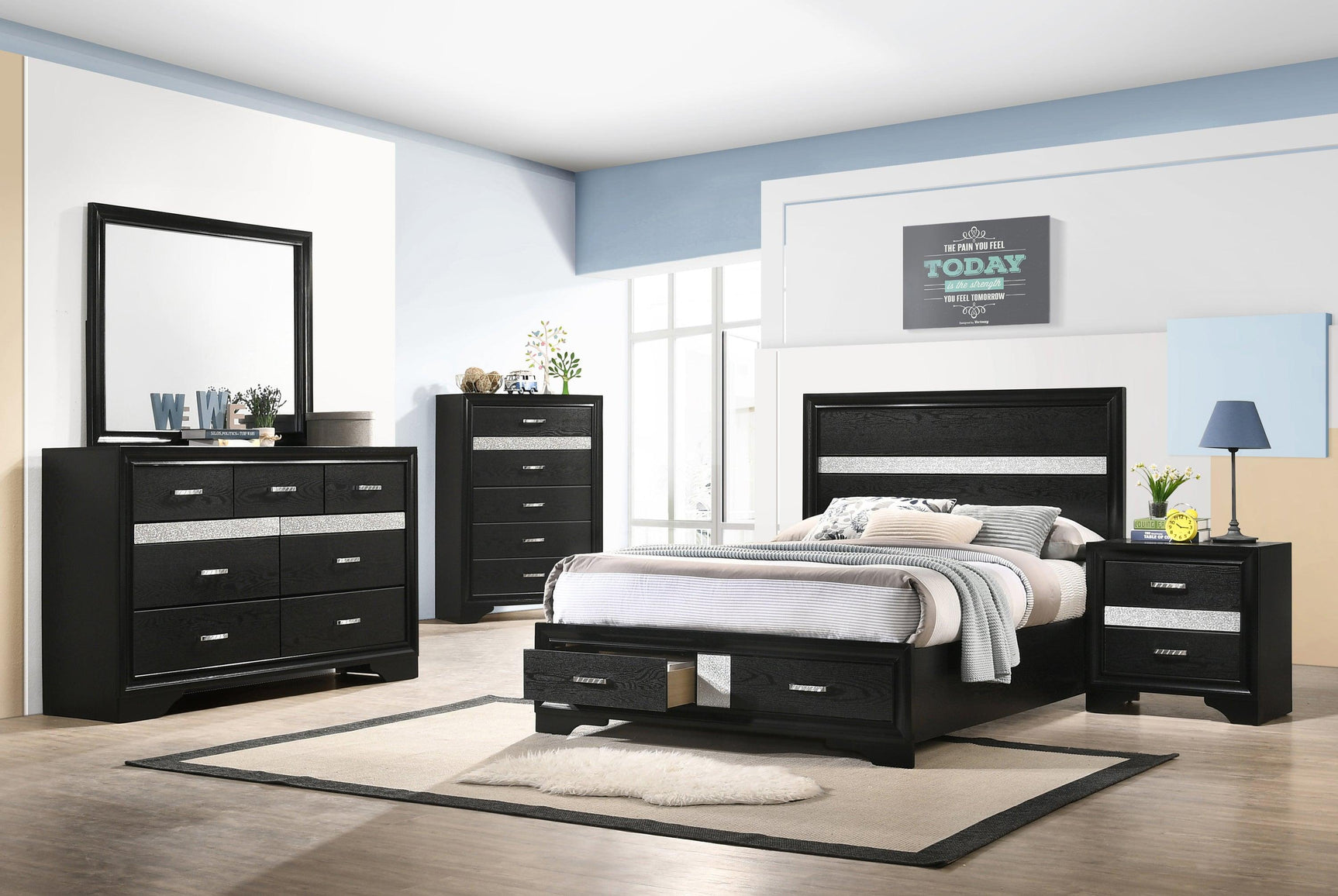 Miranda Full Storage Bed Black - Ella Furniture