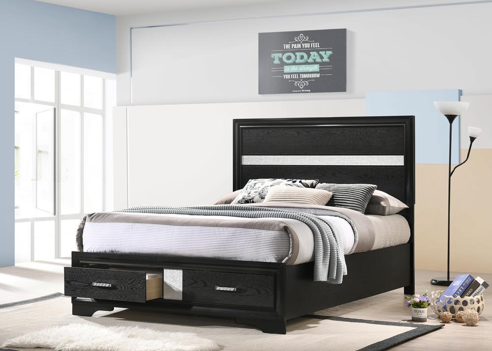 Miranda Full Storage Bed Black - Ella Furniture