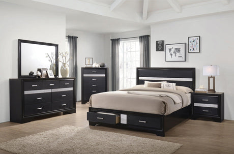 Miranda 2-Drawer Nightstand Tray Black - Ella Furniture
