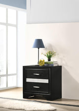 Miranda 2-Drawer Nightstand Tray Black - Ella Furniture