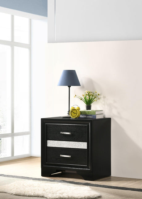 Miranda 7-Drawer Dresser Black And Rhinestone - Ella Furniture