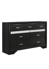 Miranda 7-Drawer Dresser Black And Rhinestone - Ella Furniture
