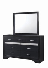 Miranda 7-Drawer Dresser Black And Rhinestone - Ella Furniture