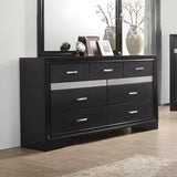 Miranda 7-Drawer Dresser Black And Rhinestone - Ella Furniture
