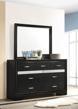 Miranda 7-Drawer Dresser Black And Rhinestone - Ella Furniture