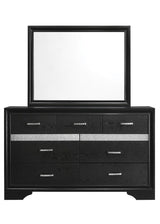 Miranda 7-Drawer Dresser Black And Rhinestone - Ella Furniture