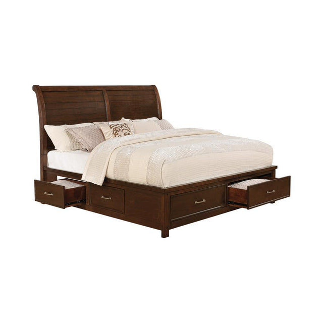 Barstow Queen Storage Bed Pinot Noir - Ella Furniture