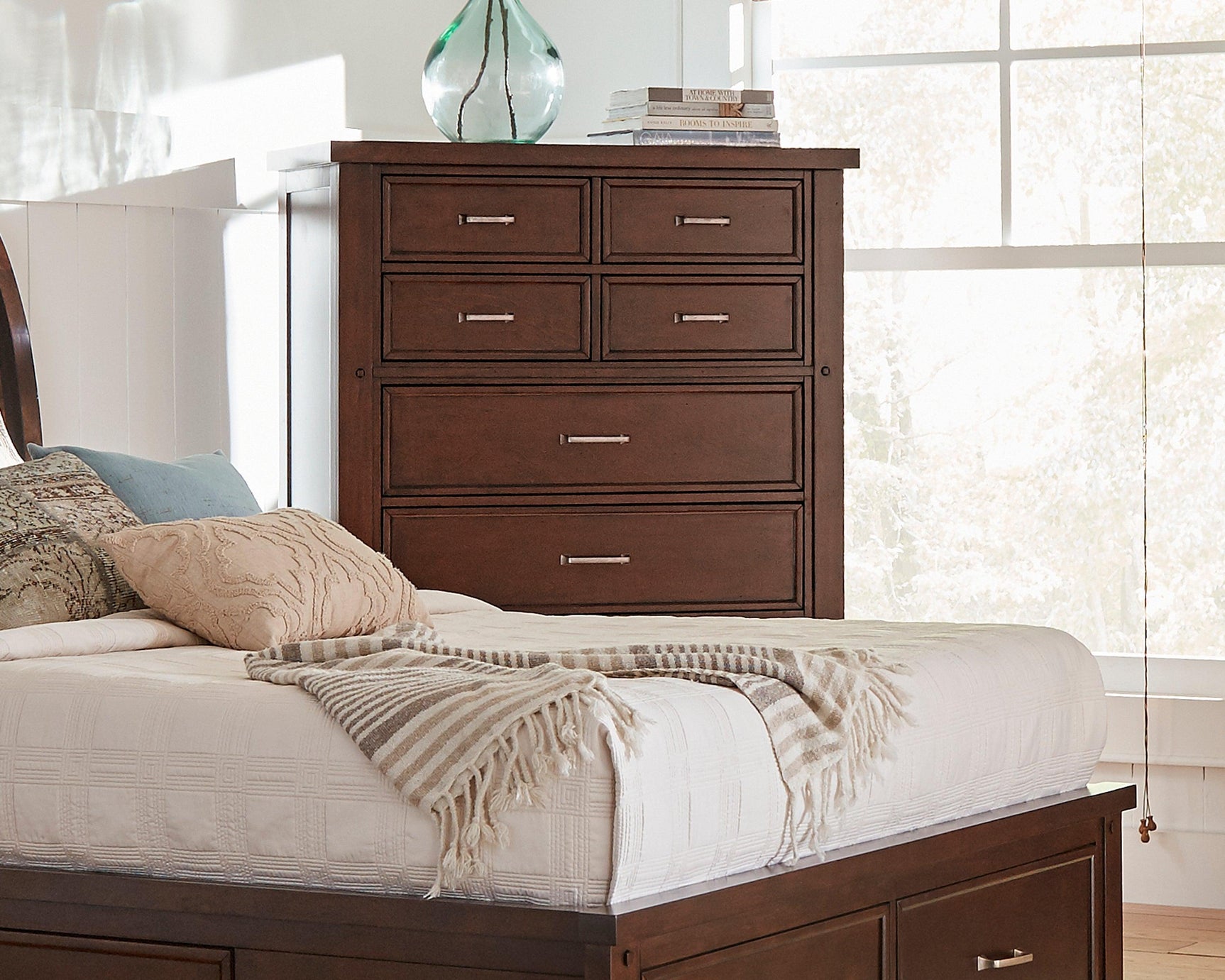 Barstow Queen Storage Bed Pinot Noir - Ella Furniture