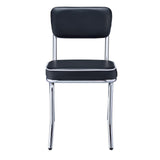 Retro Open Back Side Chairs Black And Chrome (Set Of 2) - Ella Furniture