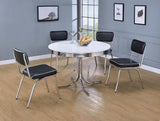 Retro Open Back Side Chairs Black And Chrome (Set Of 2) - Ella Furniture