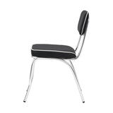 Retro Open Back Side Chairs Black And Chrome (Set Of 2) - Ella Furniture
