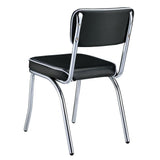 Retro Open Back Side Chairs Black And Chrome (Set Of 2) - Ella Furniture