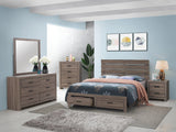 Brantford Eastern King Storage Bed Barrel Oak - Ella Furniture