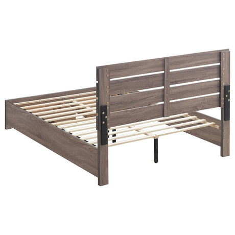 Brantford Eastern King Storage Bed Barrel Oak - Ella Furniture