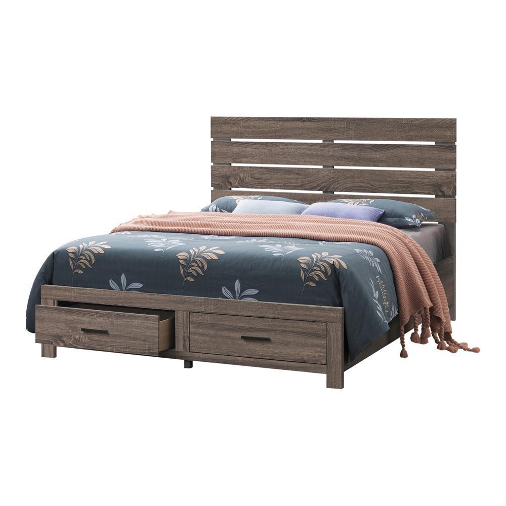 Brantford Eastern King Storage Bed Barrel Oak - Ella Furniture