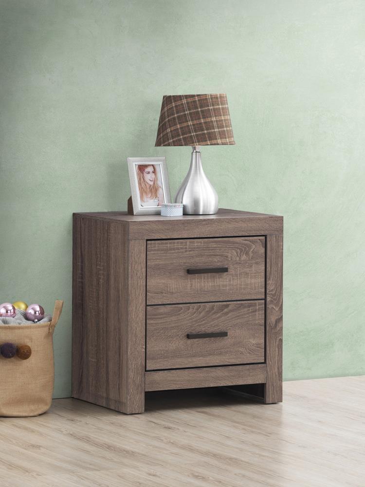 Brantford 2-Drawer Nightstand Barrel Oak - Ella Furniture