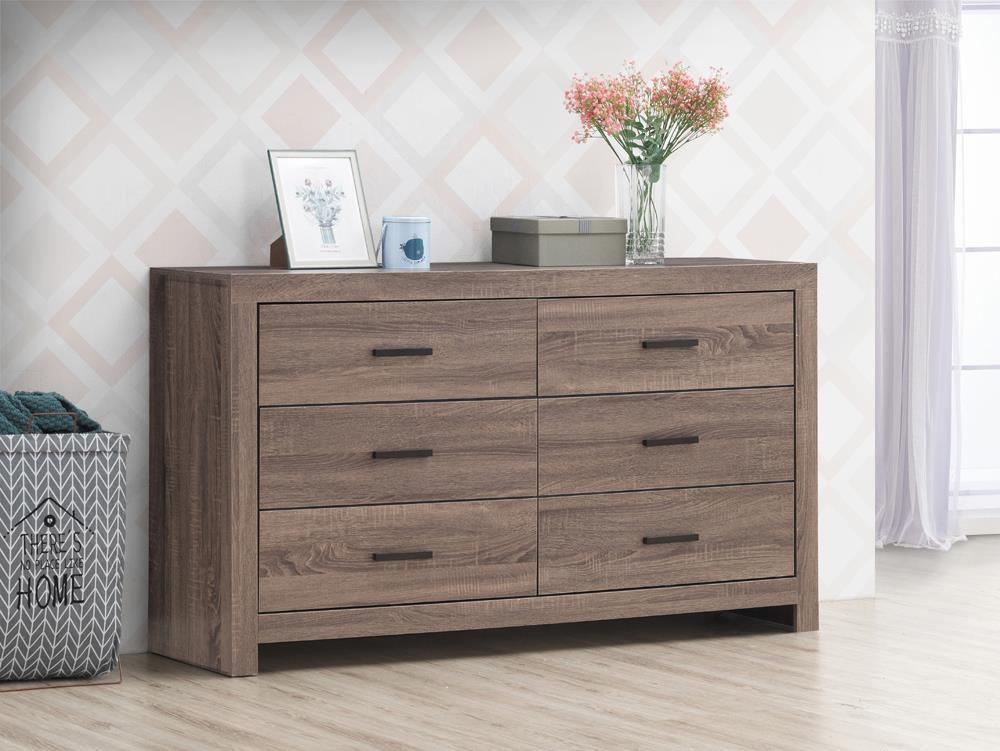 Brantford 6-Drawer Dresser Barrel Oak - Ella Furniture