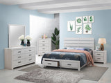 Brantford Queen Storage Bed Coastal White - Ella Furniture