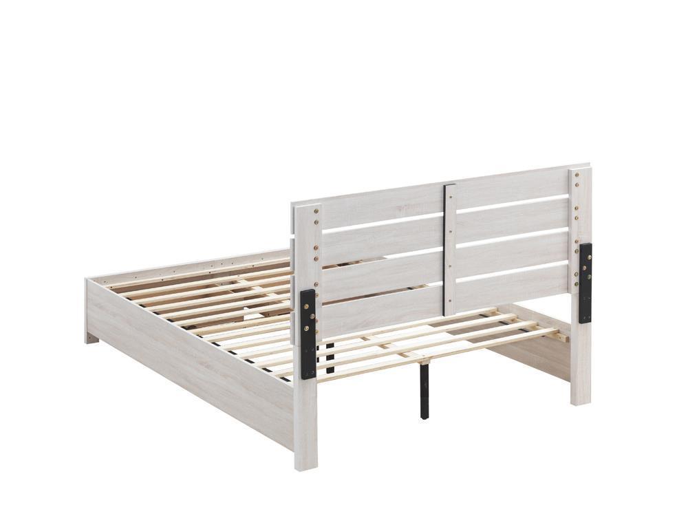 Brantford Queen Storage Bed Coastal White - Ella Furniture