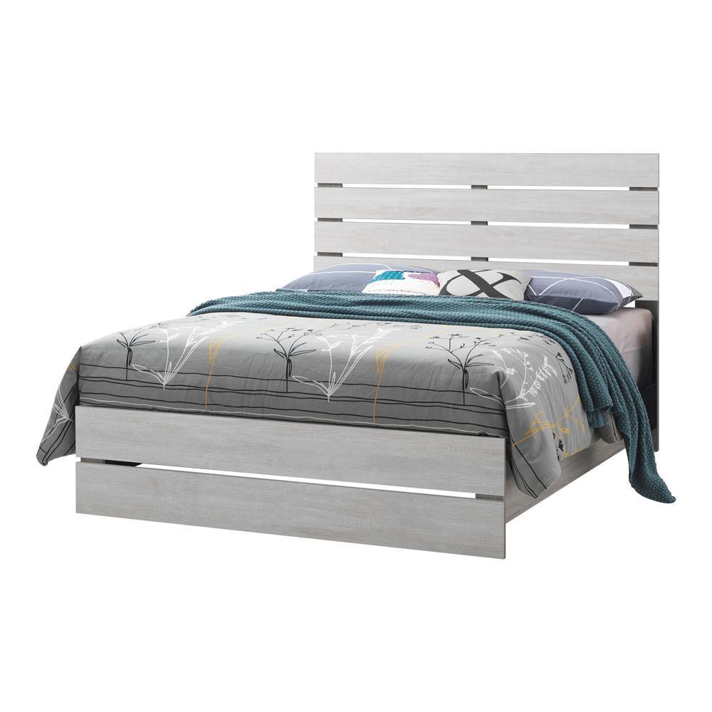 Brantford Eastern King Panel Bed Coastal White - Ella Furniture