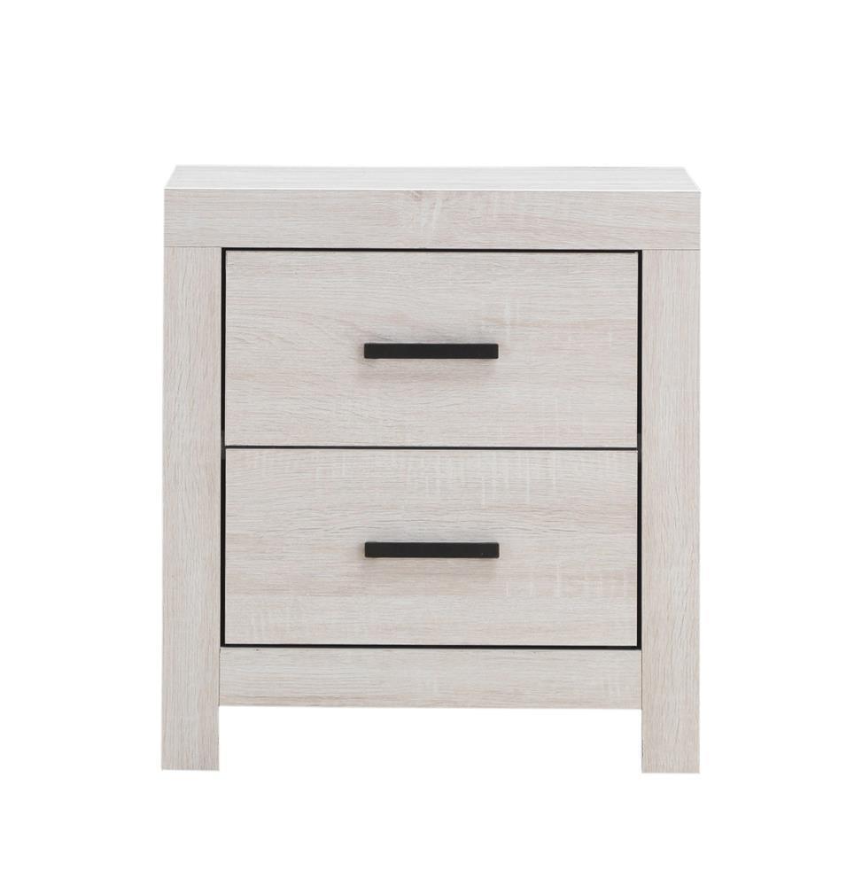 Brantford 2-Drawer Nightstand Coastal White - Ella Furniture