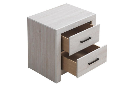 Brantford 2-Drawer Nightstand Coastal White - Ella Furniture