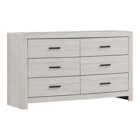 Brantford 6-Drawer Dresser Coastal White - Ella Furniture