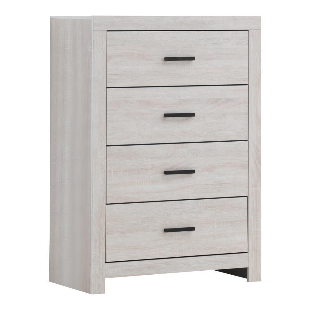 Brantford 4-Drawer Chest Coastal White - Ella Furniture