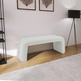 Arc Cream Boucle Fabric Bench - Ella Furniture