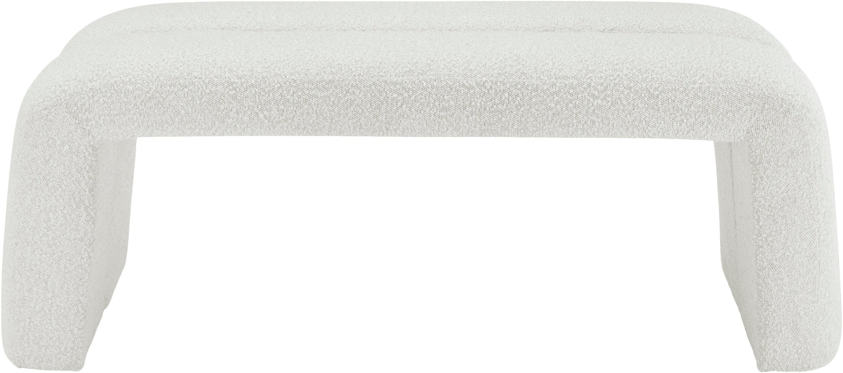 Arc Cream Boucle Fabric Bench - Ella Furniture
