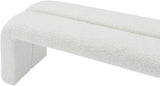 Arc Cream Boucle Fabric Bench - Ella Furniture