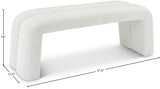 Arc Cream Boucle Fabric Bench - Ella Furniture