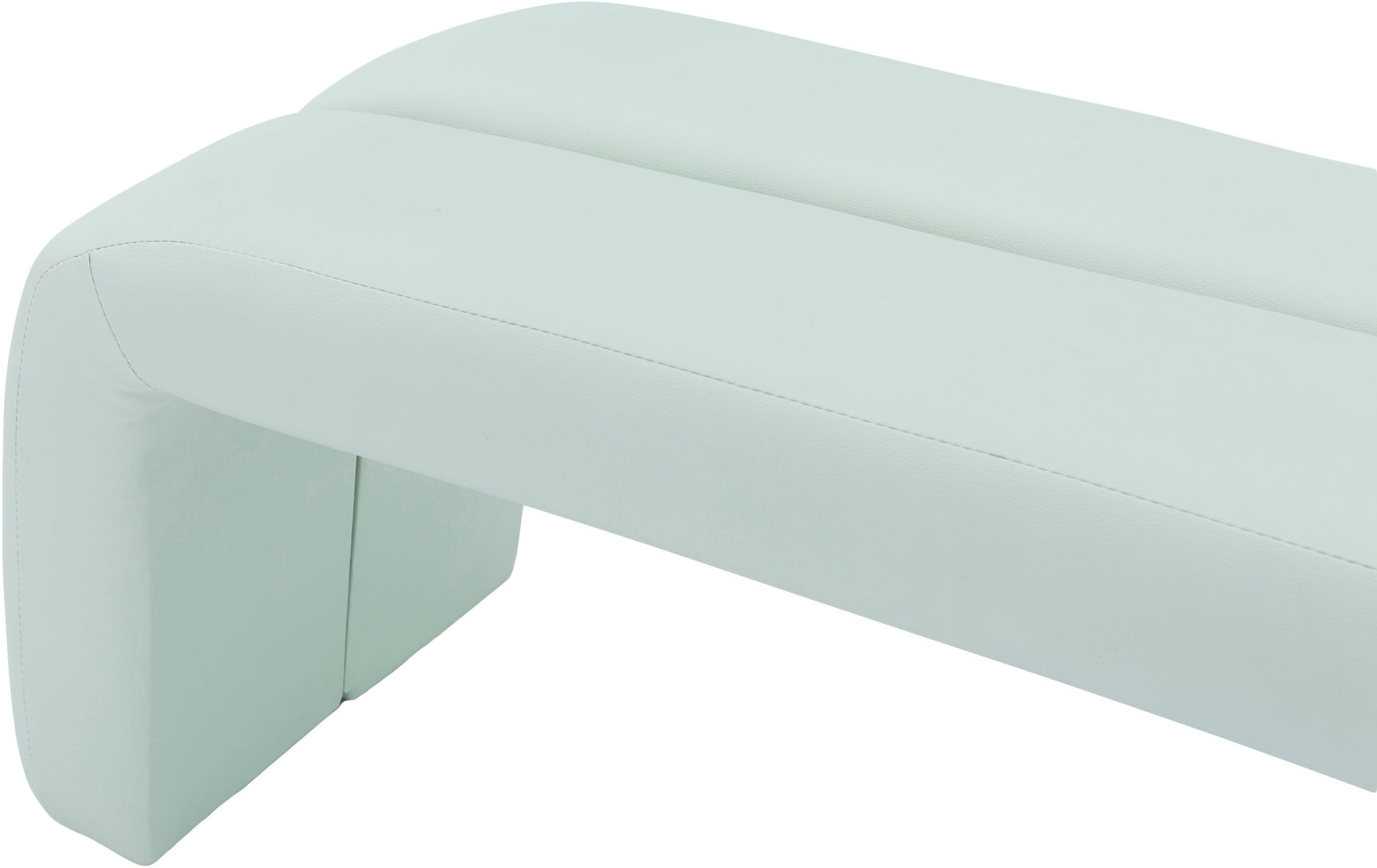 Arc Green Faux Leather Bench - Ella Furniture