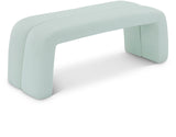 Arc Green Faux Leather Bench - Ella Furniture