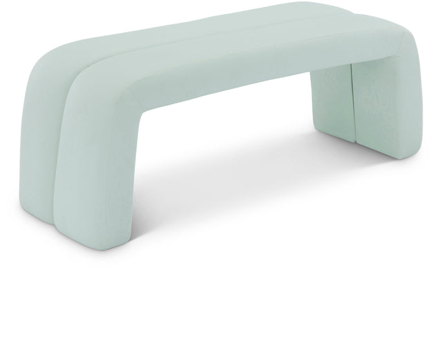 Arc Green Faux Leather Bench - Ella Furniture