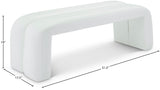 Arc White Faux Leather Bench - Ella Furniture