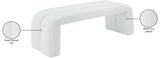 Arc White Faux Leather Bench - Ella Furniture