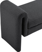 Stylus Black Boucle Fabric 31.5" Bench - Ella Furniture