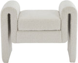 Stylus Cream Boucle Fabric 31.5" Bench - Ella Furniture