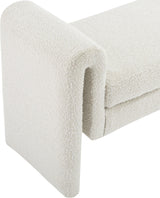Stylus Cream Boucle Fabric 31.5" Bench - Ella Furniture