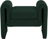 Stylus Green Boucle Fabric 31.5" Bench - Ella Furniture