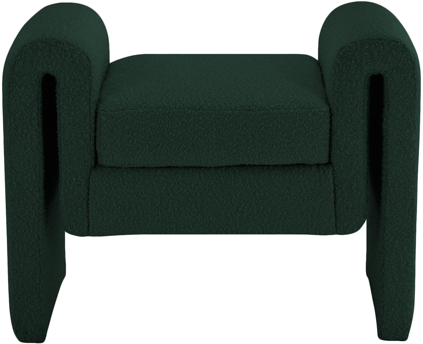 Stylus Green Boucle Fabric 31.5" Bench - Ella Furniture