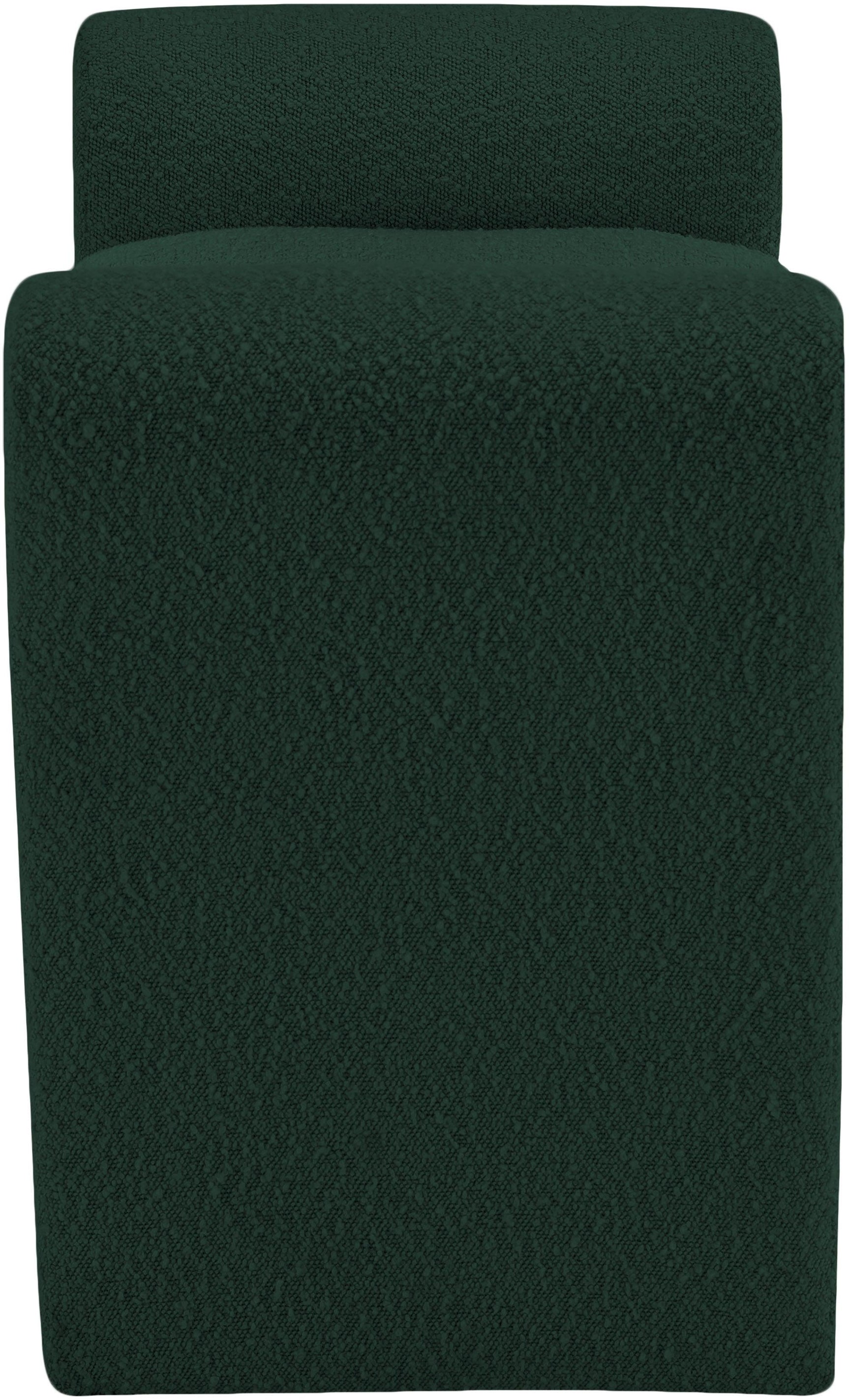 Stylus Green Boucle Fabric 31.5" Bench - Ella Furniture