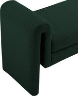 Stylus Green Boucle Fabric 31.5" Bench - Ella Furniture