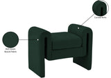 Stylus Green Boucle Fabric 31.5" Bench - Ella Furniture