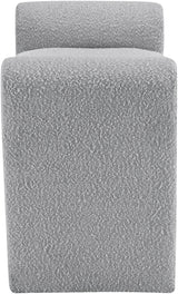 Stylus Grey Boucle Fabric 31.5" Bench - Ella Furniture