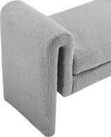 Stylus Grey Boucle Fabric 31.5" Bench - Ella Furniture