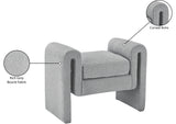 Stylus Grey Boucle Fabric 31.5" Bench - Ella Furniture