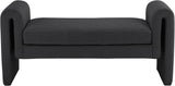 Stylus Black Boucle Fabric 51" Bench - Ella Furniture