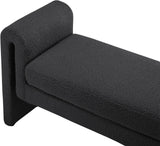 Stylus Black Boucle Fabric 51" Bench - Ella Furniture